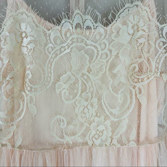 Spirit of Grace pink cream ballet tulle lace soft girl romantic midi dress small - Picture 7 of 9